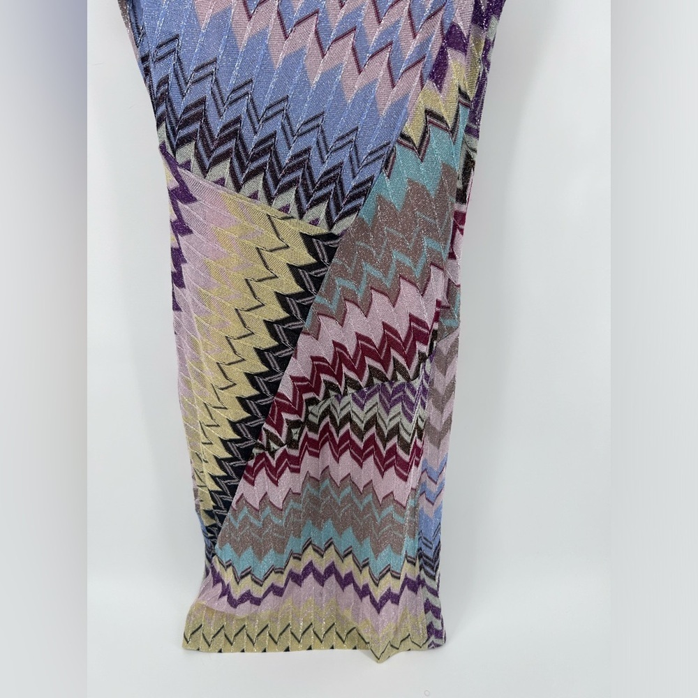 NWT  Missoni Zig Zag Faux Wrap Multicolor Midi Dress Size IT 40 US S - Picture 14 of 16